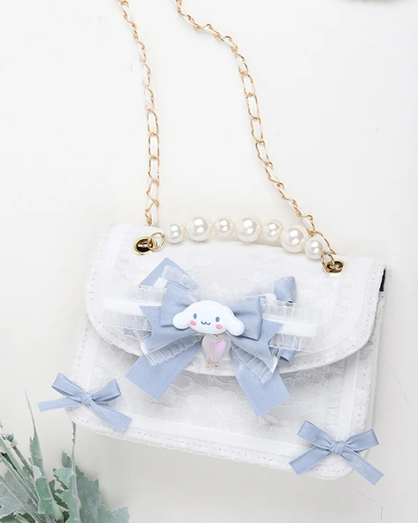 Kuromi Big Ear Dog Lace JK Pearl Bag LS0030-