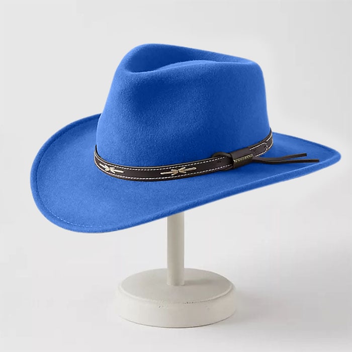 Crushable Wool Cowboy Hat-Blue 