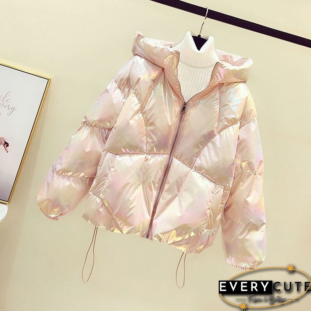 Women Harajuku Winter Warm Thick Coats Fashion Long Sleeve Korean Short Parkas Disposable
