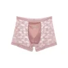 Men's High-End SatinSeamless Breathable Antibacterial Large Size Lace Mesh Boxer Briefs