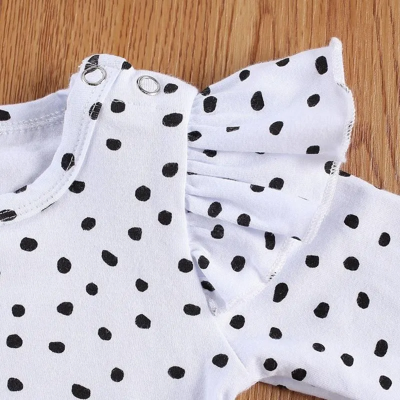 Infant Newborn Baby Girls Long Sleeve Bodysuits Overall Skirts Headband 3Pcs Set Outfits Spring Autumn