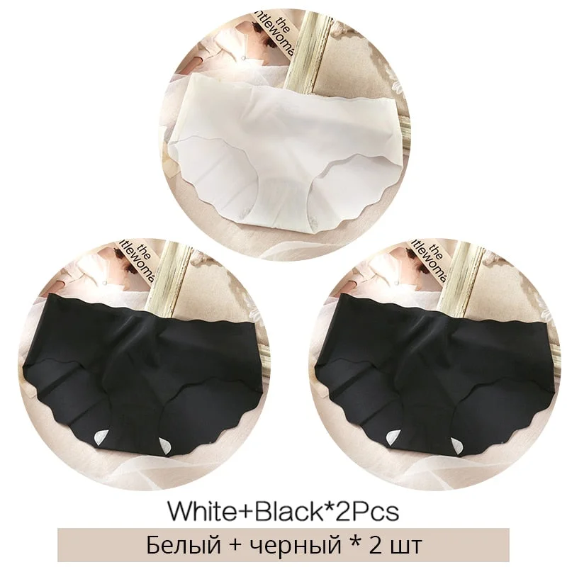 FINETOO M-XL Seamless Underwear Low Waist Solid Color Panties Women Rippled Underpants Girls Briefs Smooth Panty Female Lingerie