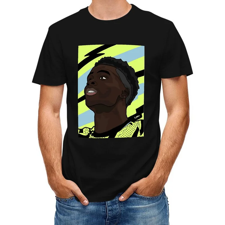Bukayo Saka Away Digital Art Short Sleeve T-Shirt