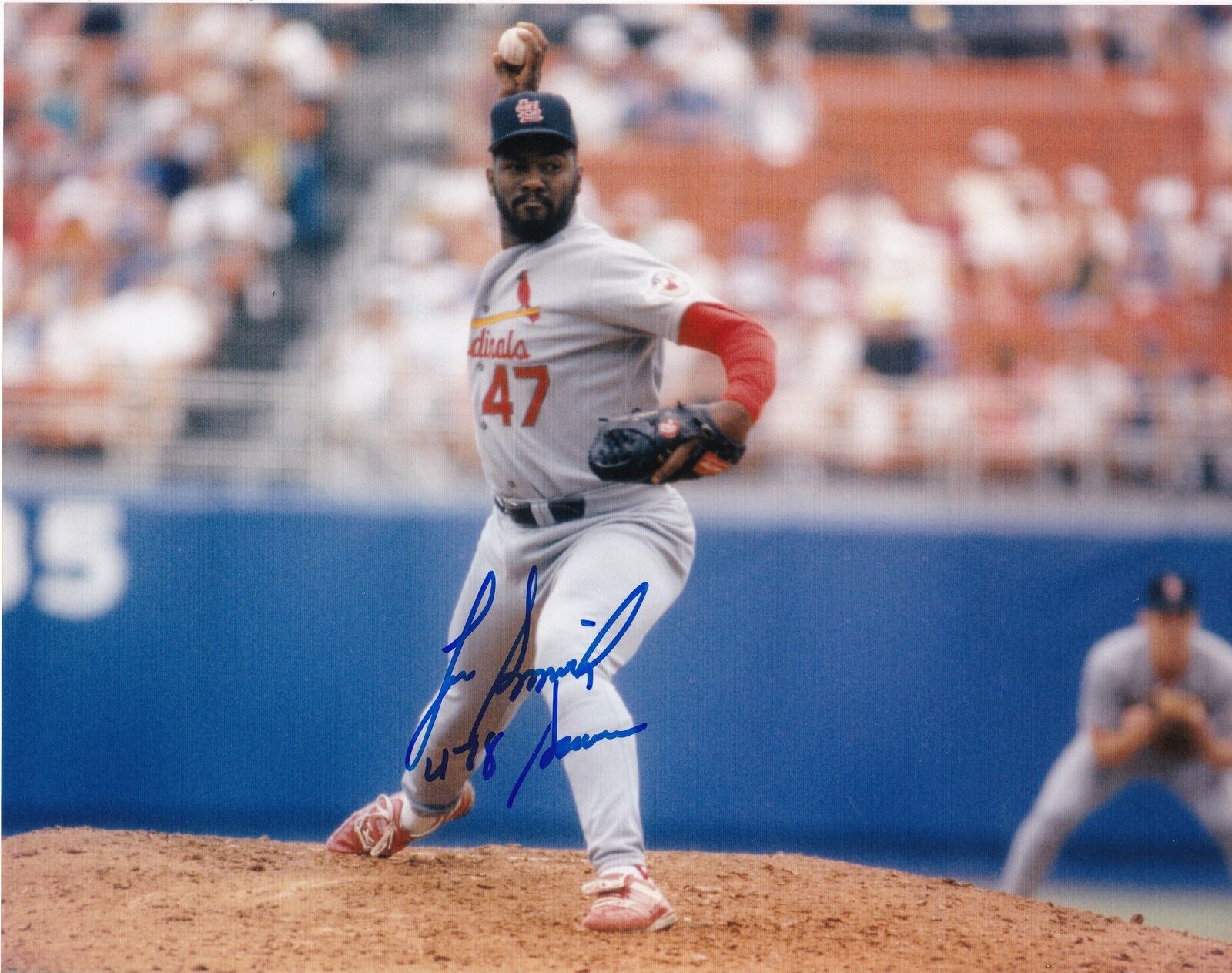 LEE SMITH ST. LOUIS CARDINALS 478 SAVES ACTION SIGNED 8x10