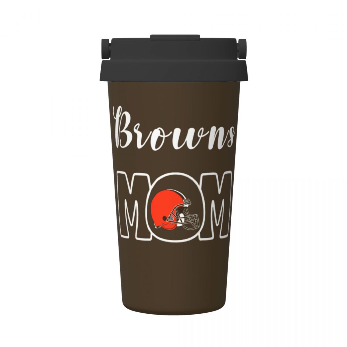 Cleveland Browns Mom 16oz Vacuum Stainless Steel Tea Tumbler with Lid and Handle