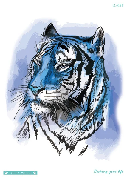 Sdrawing Transfer fake tattoo Waterproof Temporary Tattoo sticker men women Tiger wolf tattoo flash tatto arm tatoo makeup sticker