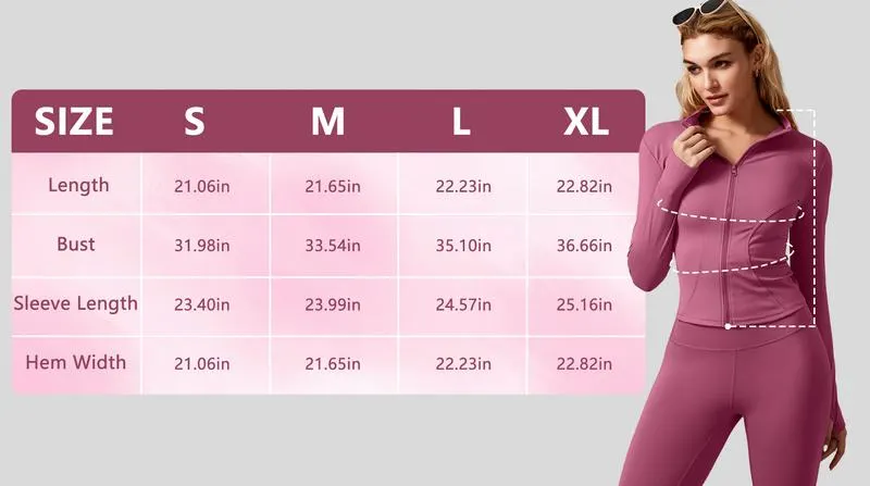 NcmRyu Women's Full Zip Long Sleeved Sports Jacket Slim Fit Quick Dry Stretch Fabric with Thumb Holes for Running Yoga Gym Workout Outfits Activewear NcmRyu Women's Full Zip Long Sleeved Sports Jacket Slim Fit Quick Dry Stretch Fabric with Thumb Holes for Running Yoga Gym Workout Outfits Activewear