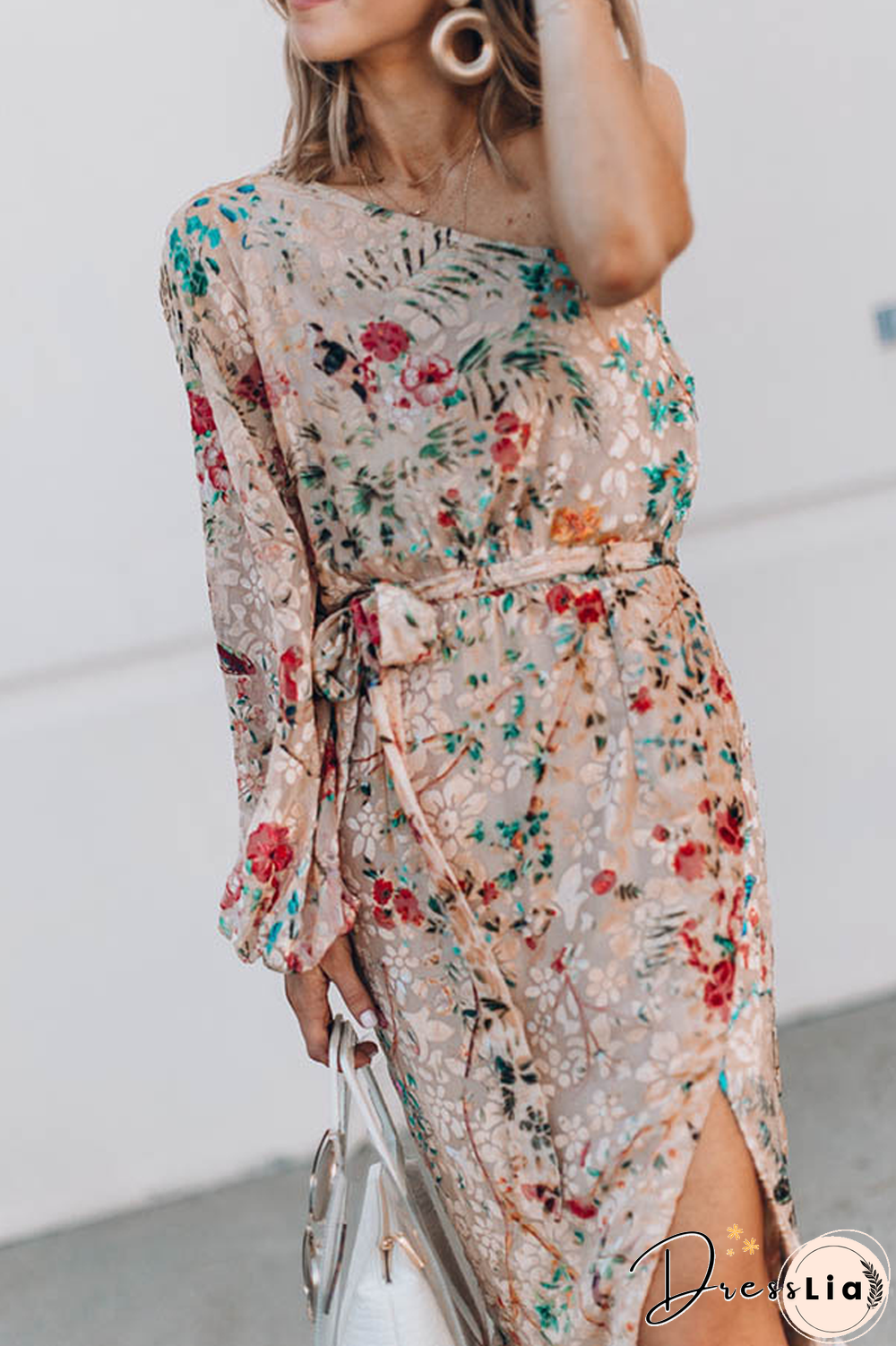 Set Yourself Free Floral Print One Shoulder Dress