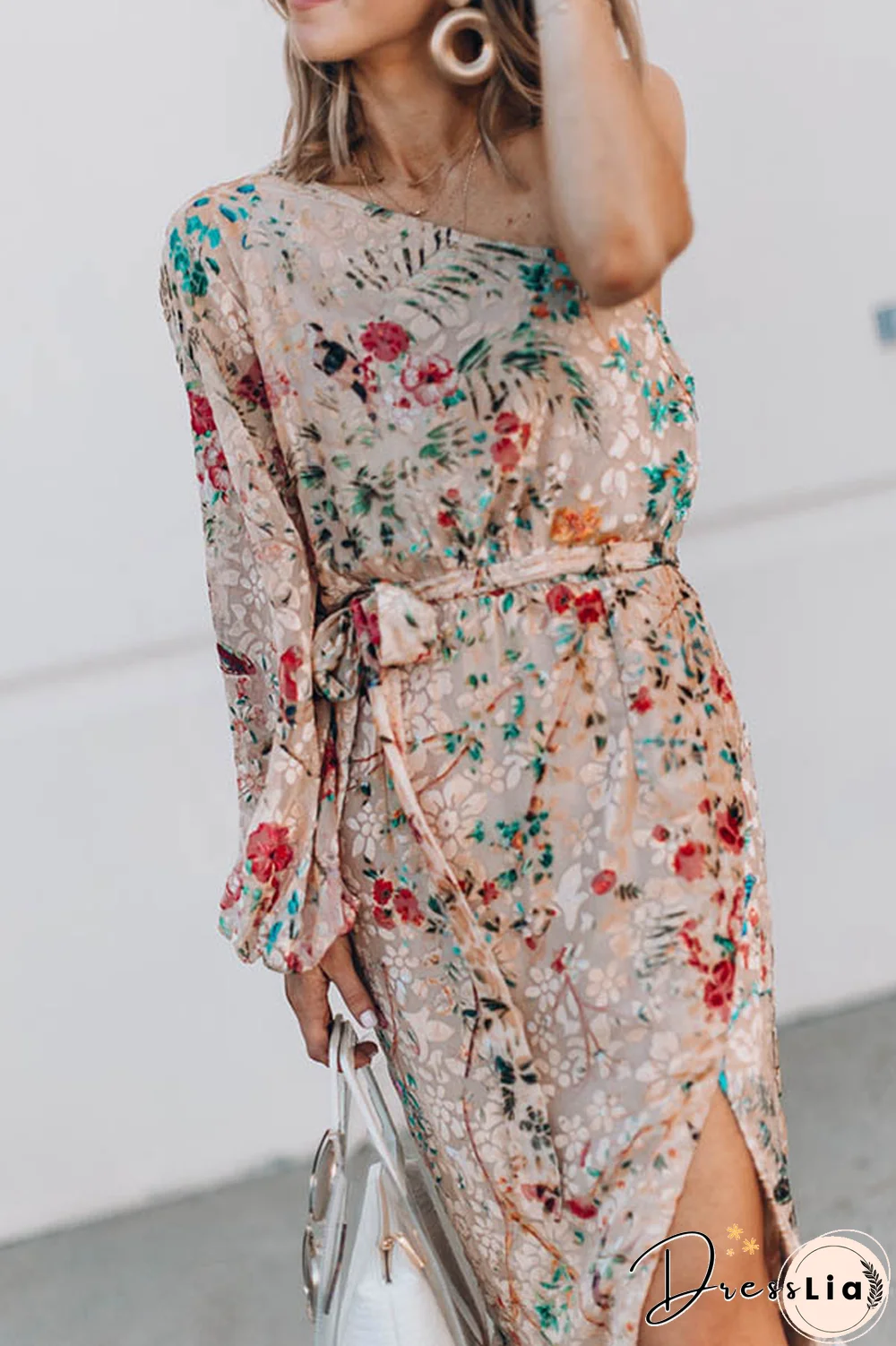 Set Yourself Free Floral Print One Shoulder Dress