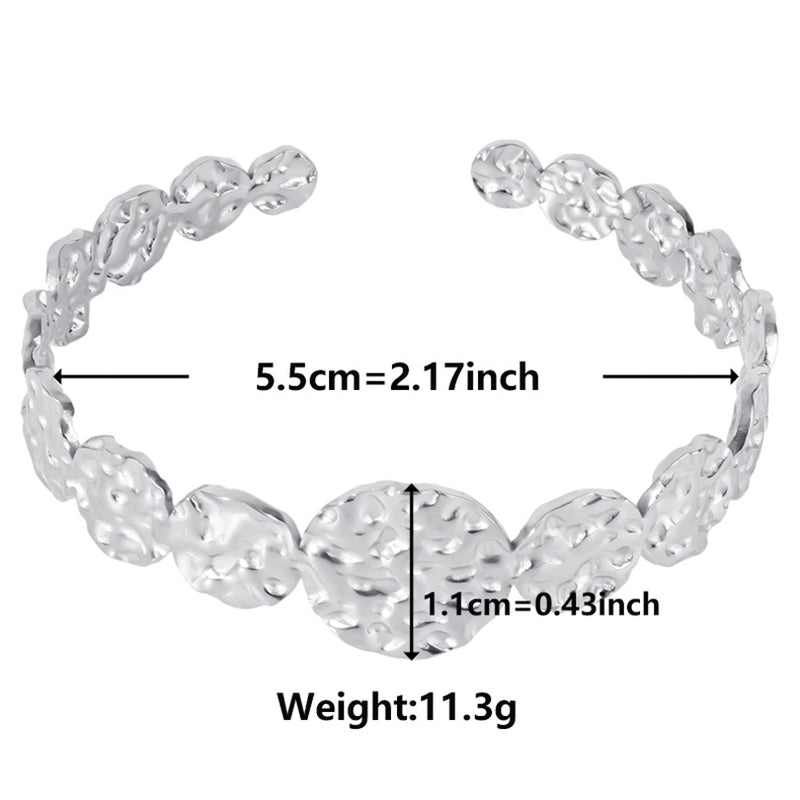 Minimalist Round Solid Color 304 Stainless Steel 18K Gold Plated Bangle In Bulk