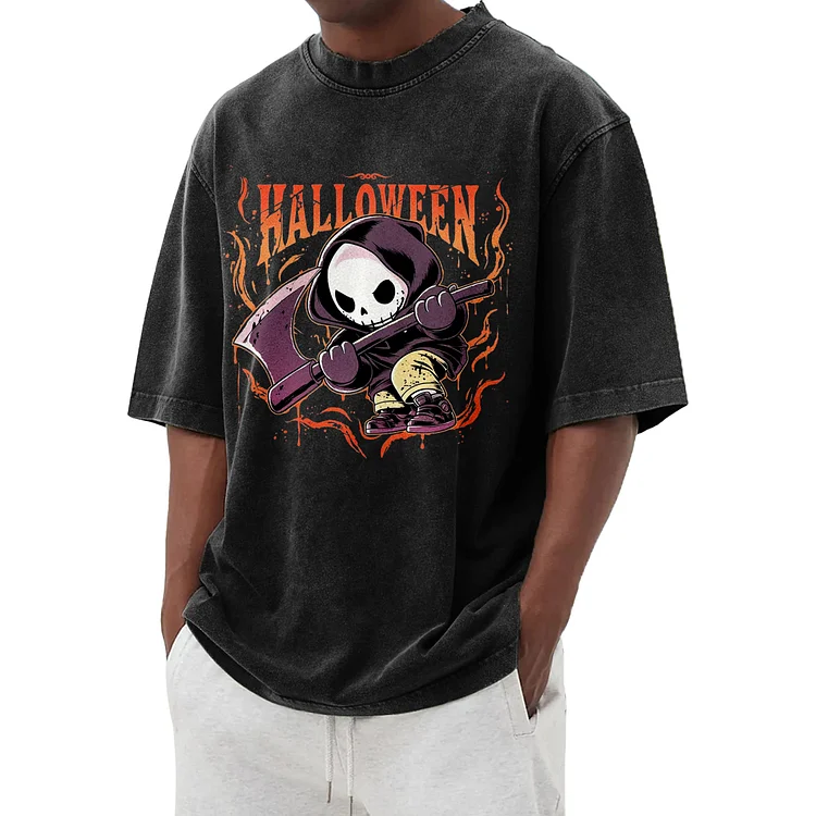 Fun Cute Ghost Washed T-Shirt 011