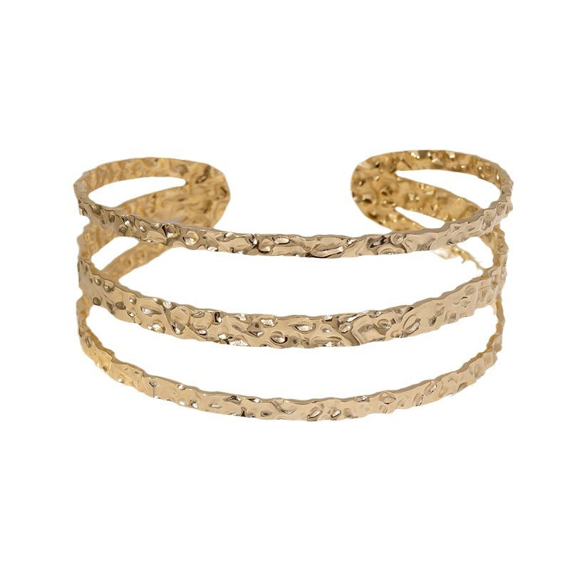 Stripe Stainless Steel Electroplating Bangles