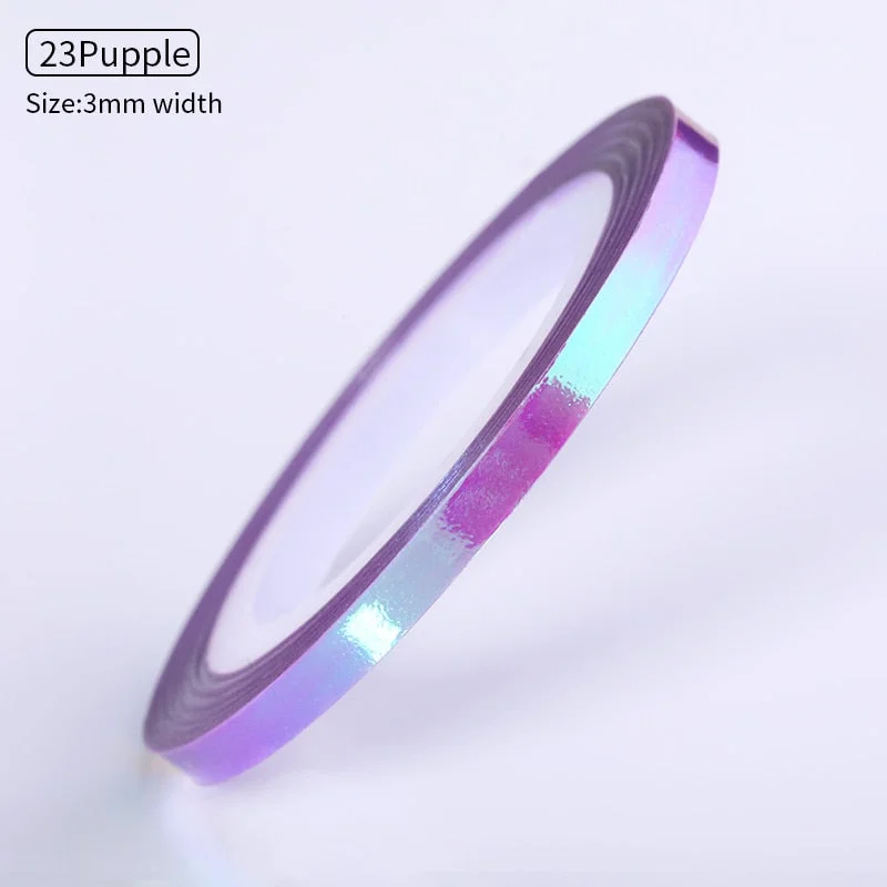 1mm 2mm 6mm Matte Glitter Nail Striping Tape Line Rainbow Multi Color Styling Tool Sticker Decal  DIY Decoration-Nail Inspo