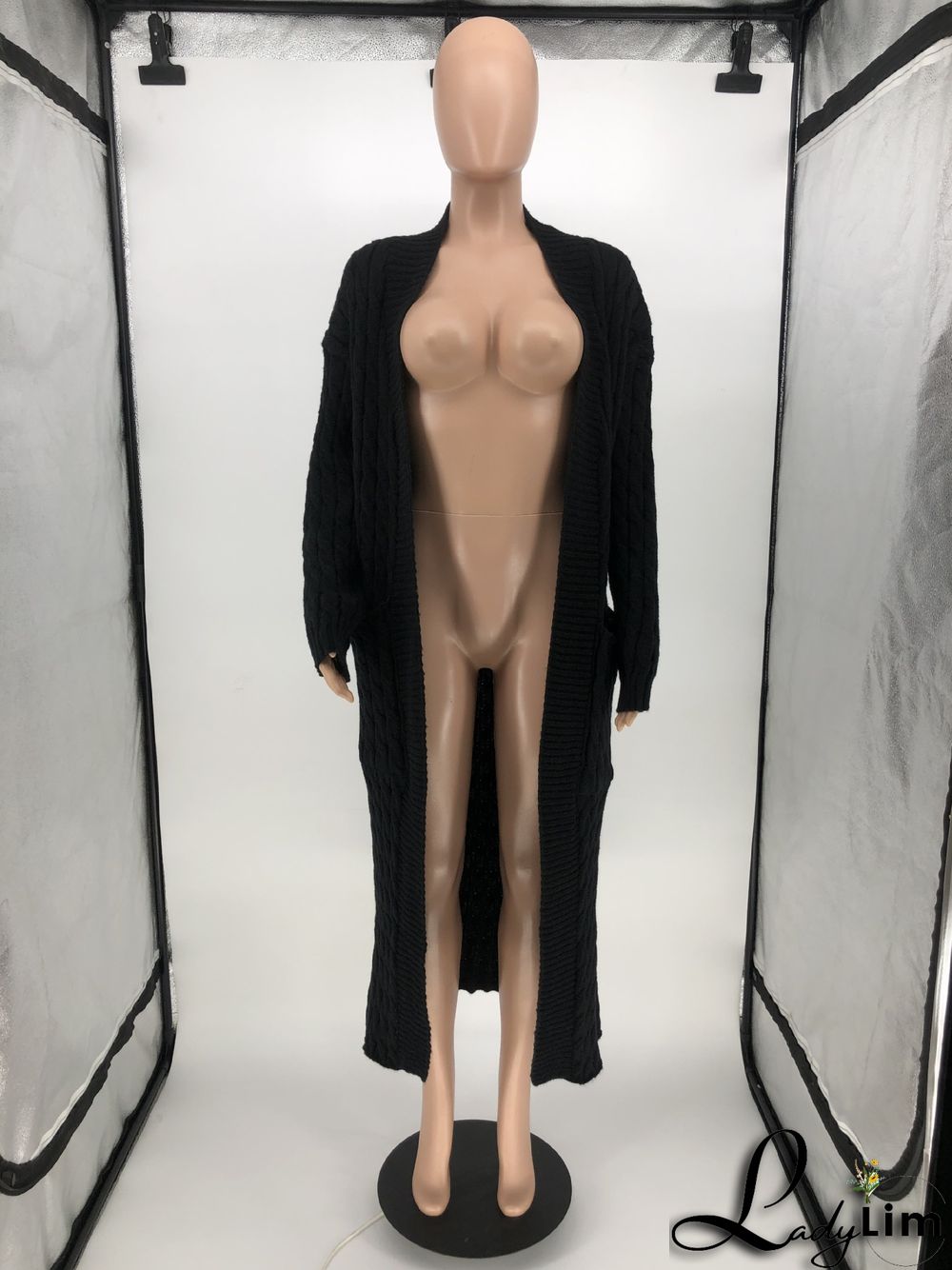 Women Winter Long Sleeve Plush Long Sweater Jacket