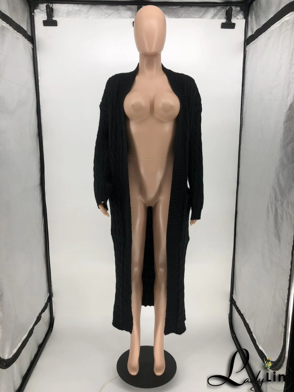 Women Winter Long Sleeve Plush Long Sweater Jacket