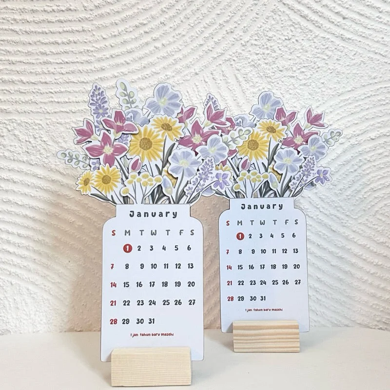 🪻2024 Bloomy Flowers Desk Calendar