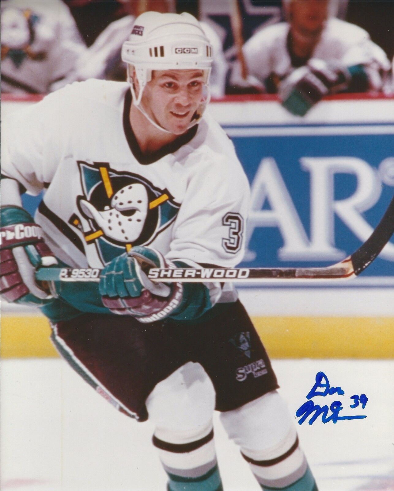 Signed 8x10 DON MCSWEEN Anaheim Ducks Autographed Photo Poster painting - COA