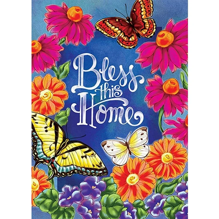 Flower Butterfly - Full Round Drill Diamond Painting - 30x40cm(Canvas)