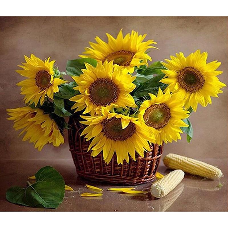

Sunflowers - 11CT Stamped Cross Stitch - 48*65CM, 501 Original