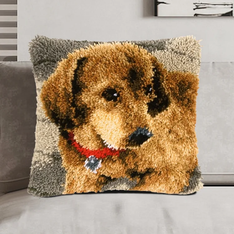 Sweet Dog Pillowcase Latch Hook Kits for Beginners veirousa