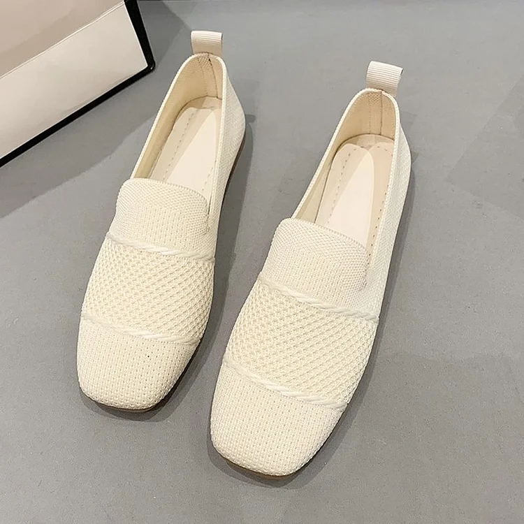 Breathable Flying Woven Women's Casual Shoes Flat Shoes Work Shoes Mesh Soft Sole Shoes Radinnoo.com
