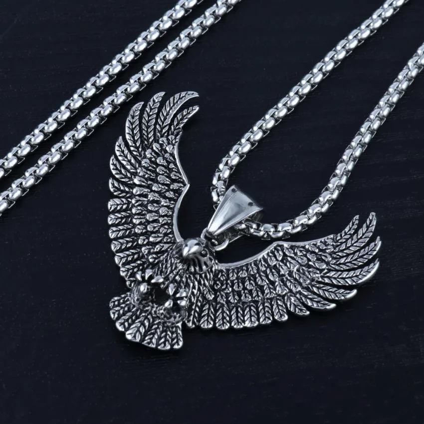Men's Vintage American Eagle Stainless Steel Necklace-inspireuse