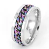 Men's Stainless Steel Ring Chain Rotating Jewelry