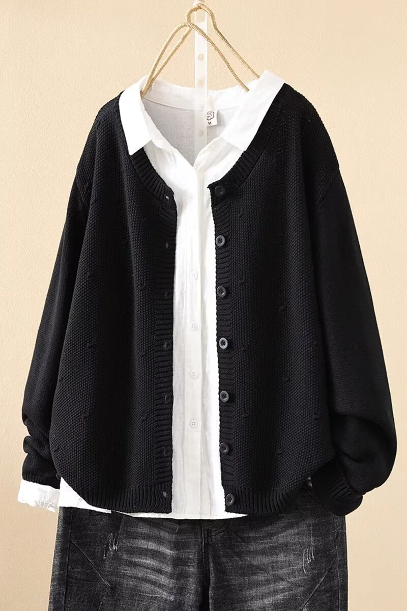 Chicfifth Sweater Women Winter Long Sleeve High Quality Autumn Vintage Top Knitted Cardigan