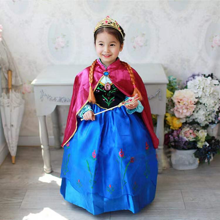 Summer Princess Anna Girls' Gown: Whimsical Kids' Dress 