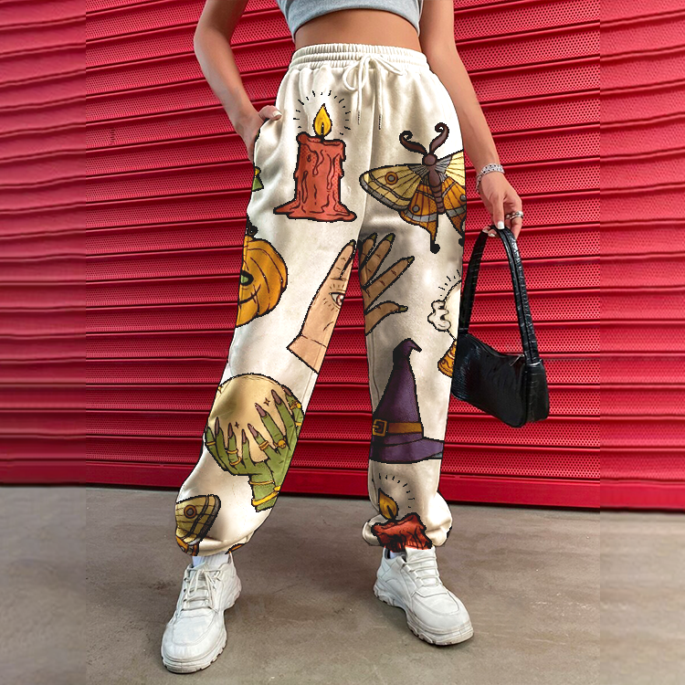 Halloween Pattern Women's Casual Pants Drawstring Pants Jogging Pants Casual / [blueesa] /