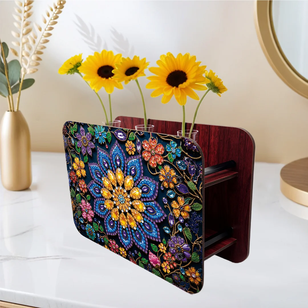 Mandala DIY Flower Vase Wooden Double Sided Desktop Diamond Art Kit Home Decor