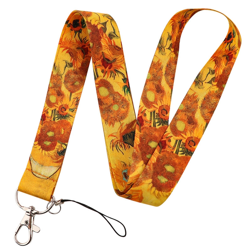 Art Style Van Gogh Lanyard Card Cover Student School Card Bus Pass Shuttle Card Access Control Card Double-sided Printed Mobile Phone Strap