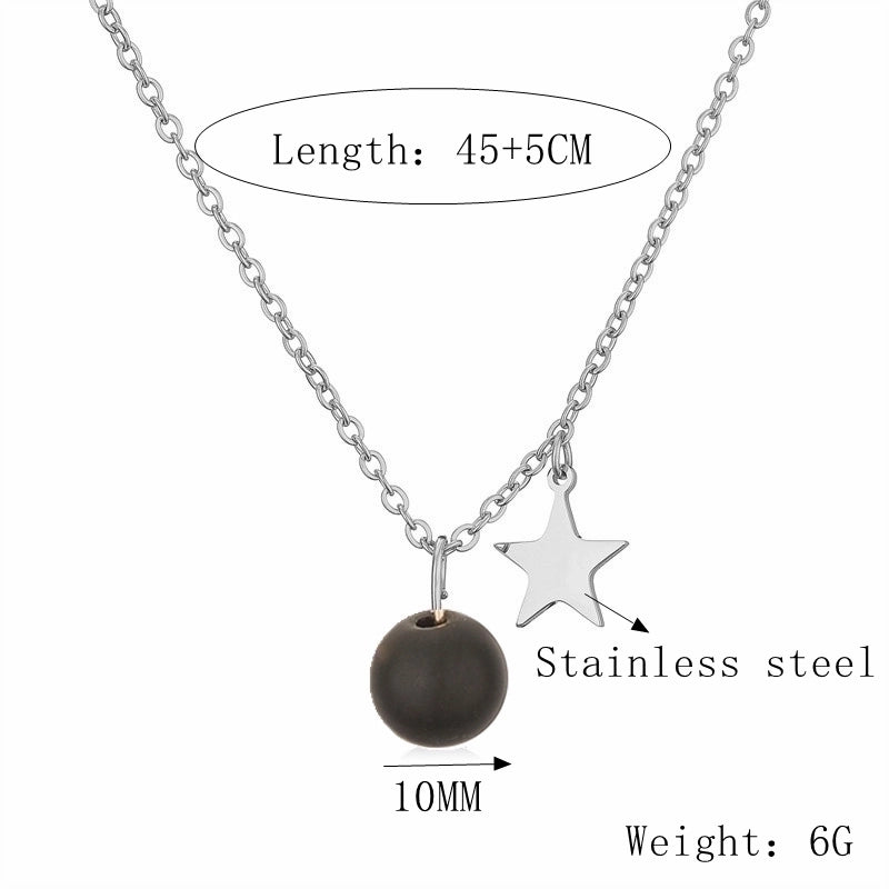 Casual Minimalist Star 304 Stainless Steel Natural Stone Plating Pendant Necklace