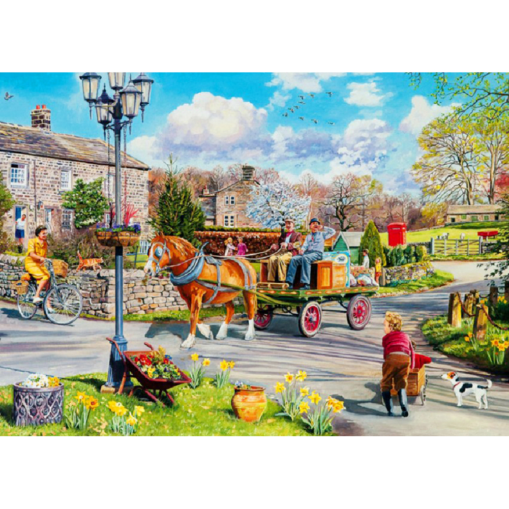

30*40CM-Lively Town-Round Drill Diamond Painting, 501 Original