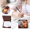 Wooden DIY White Wolf Beauty Diamond Painting Kit Note Box with 160 Papers Gifts