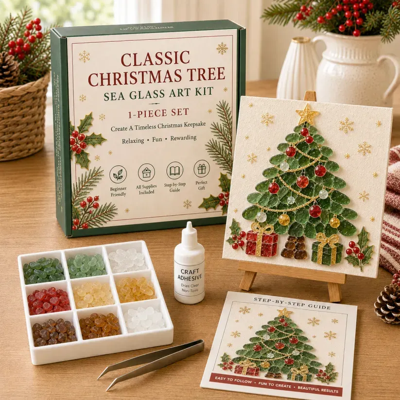 🎄 Christmas Sea Glass Art Kit