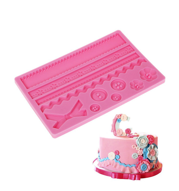 Button Lace Silicone Fondant Mat Mould Baking Sugar Craft Cake Decoration