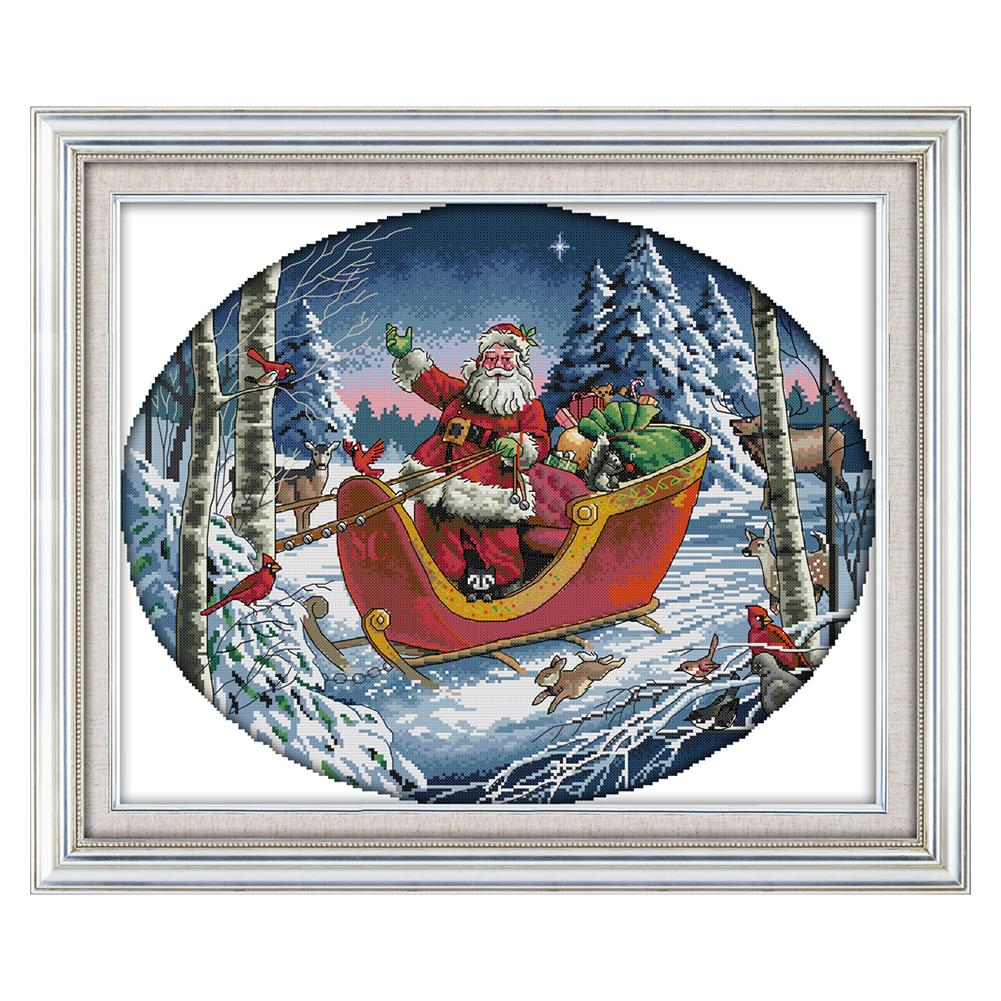 

Christmas - 14CT Stamped Cross Stitch - 53*44cm, 501 Original