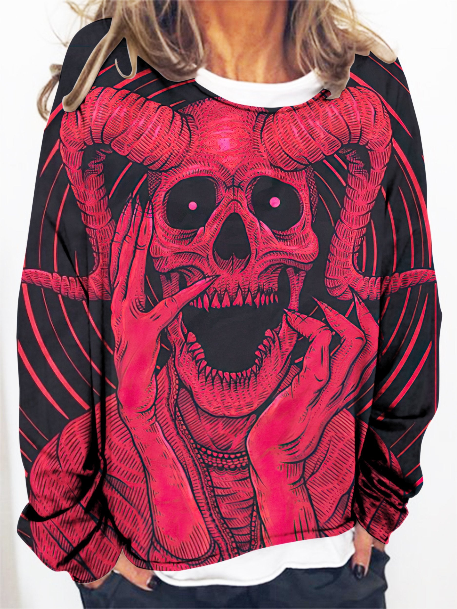 Halloween Ram Skull Couple T-Shirt