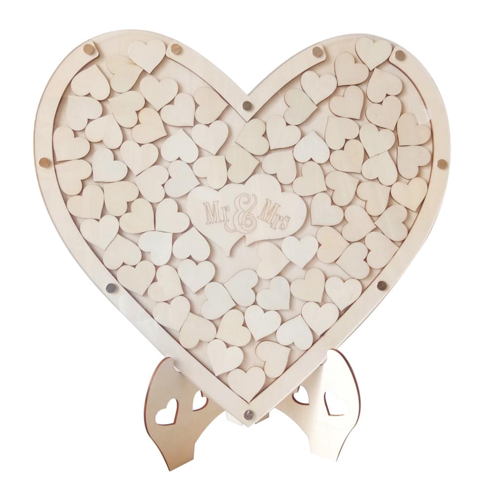 

Romantic Double Heart Shape Wedding Signature Puzzle Memory Guest Book, 501 Original