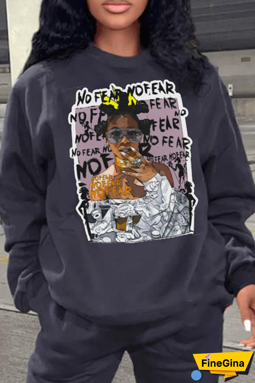 White Street Vintage Print Patchwork O Neck Tops