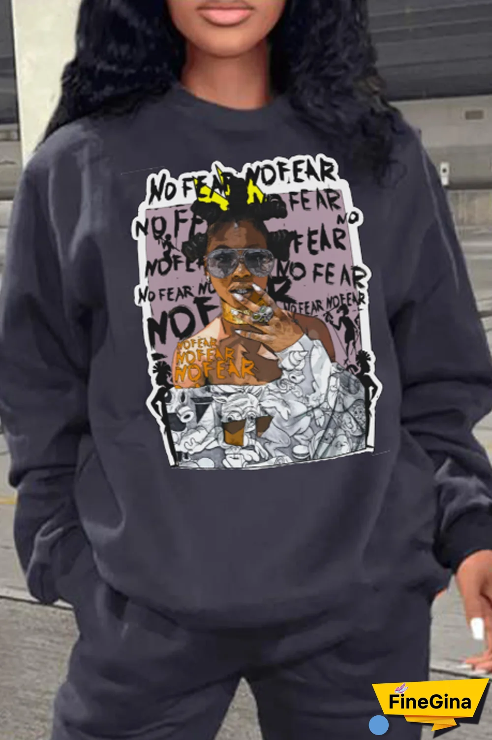 White Street Vintage Print Patchwork O Neck Tops