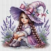 Lavender Fairy Girl-14CT Stamped Cross Stitch 50*50cm/19.69*19.69in