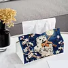 (25cm)Moon Violin Snow Owl DIY Diamond Painting PU Tissue Holder Box