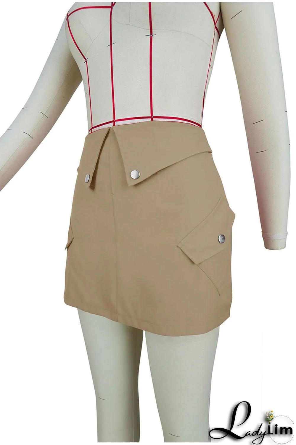 Khaki Sexy Street Solid Patchwork High Waist Pencil Solid Color Bottoms