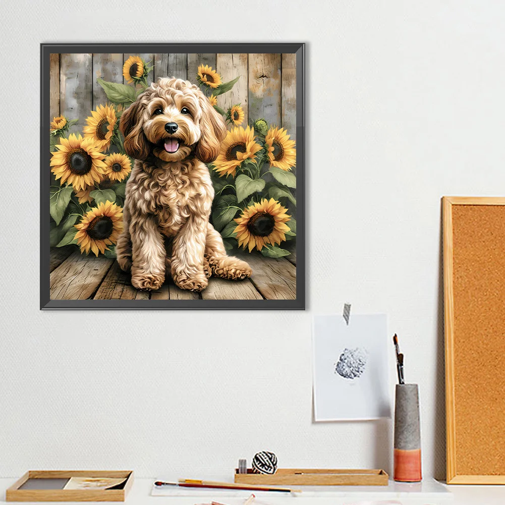 Diamond Painting - Full Round Drill - Sunflower Teddy(Canvas|40*40cm)