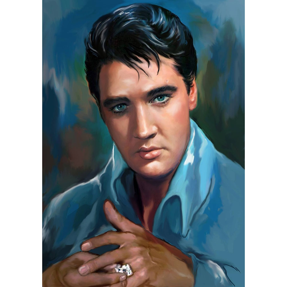 

30*40CM - Elvis Portrait - Round Drill Diamond Painting, 501 Original
