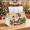 Santa Claus DIY Pearl Diamond Painting PU Cover Tissue Holder Kit Pearl Art Painting Decoration for Home & Gifts