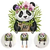 (US Local)Panda Theme Wood DIY Diamond Painting Hooks Home Decor Craft Kit for Wall Decor