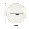 10 Pack | Clear Hammered 7" Round Plastic Dessert Appetizer Plates With Gold Rim, Disposable Salad Party Plate